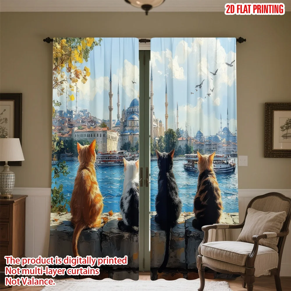 2D flat printing 2pcs Curtain Cats Overlooking Istanbul Digital Printed Polyester Drapes Festive Wall Decor for Drapes for
2D flat printing 2pcs Curtain Cats Overlooking Istanbul Digital Printed Polyester Drapes Festive Wall Decor for Drapes for