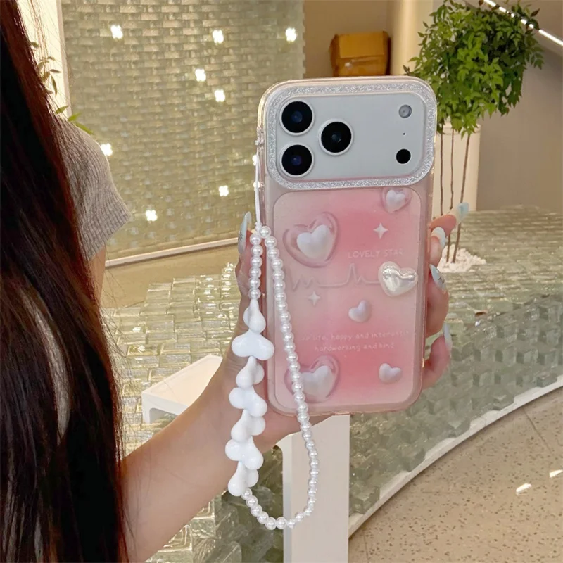 Fashion Pink 3D Love Heart Phone Case For iPhone 17 Pro 16 15 14 Pro Max Cover with Chain Strap Shockproof Protective Cases Cute
Fashion Pink 3D Love Heart Phone Case For iPhone 17 Pro 16 15 14 Pro Max Cover with Chain Strap Shockproof Protective Cases Cute