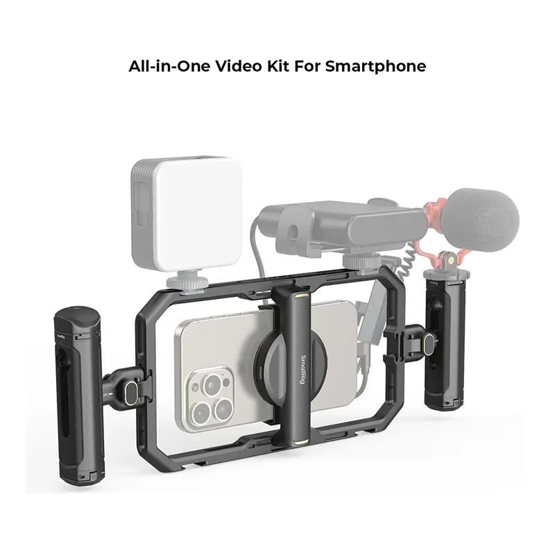 SmallRig Universal All-in-One Video Cage Kit Aluminum Smartphone Video Rig Kit Wireless Control Dual Handles for Smartphone 4597