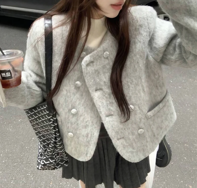 Wool Blend Coats Womens Woolen Coat A Line Fall Tweed Patterned Button-Up Drop Shoulder Flared Bell Sleeves Minimalist Formal OL
Wool Blend Coats Womens Woolen Coat A Line Fall Tweed Patterned Button-Up Drop Shoulder Flared Bell Sleeves Minimalist Formal OL