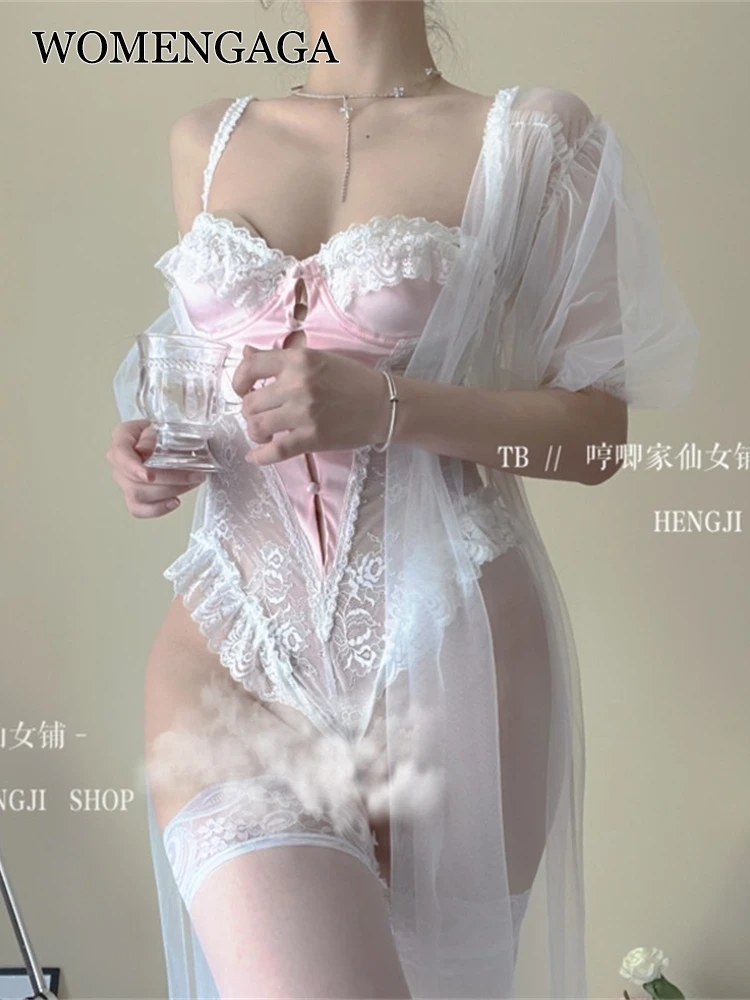 WOMENGAGA Cute Girl Exotic Sweet Pink Button Skinny Slim Bodysuits Mesh Lace Transparent Hot Sexy Korean Women Tops Goddess H8ZN
WOMENGAGA Cute Girl Exotic Sweet Pink Button Skinny Slim Bodysuits Mesh Lace Transparent Hot Sexy Korean Women Tops Goddess H8ZN