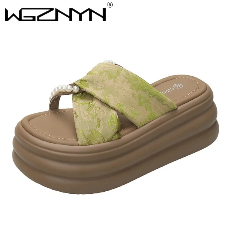 7CM Women Bling Chunky Slippers Summer Ladies Beach Flip-Flops Wedges Heels Outside Sandals Woman High Platform Leather Shoes
7CM Women Bling Chunky Slippers Summer Ladies Beach Flip-Flops Wedges Heels Outside Sandals Woman High Platform Leather Shoes