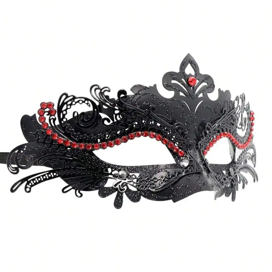 Black Venetian Masquerade Mask With Red Rhinestones For Halloween Prom Wedding Party
Black Venetian Masquerade Mask With Red Rhinestones For Halloween Prom Wedding Party