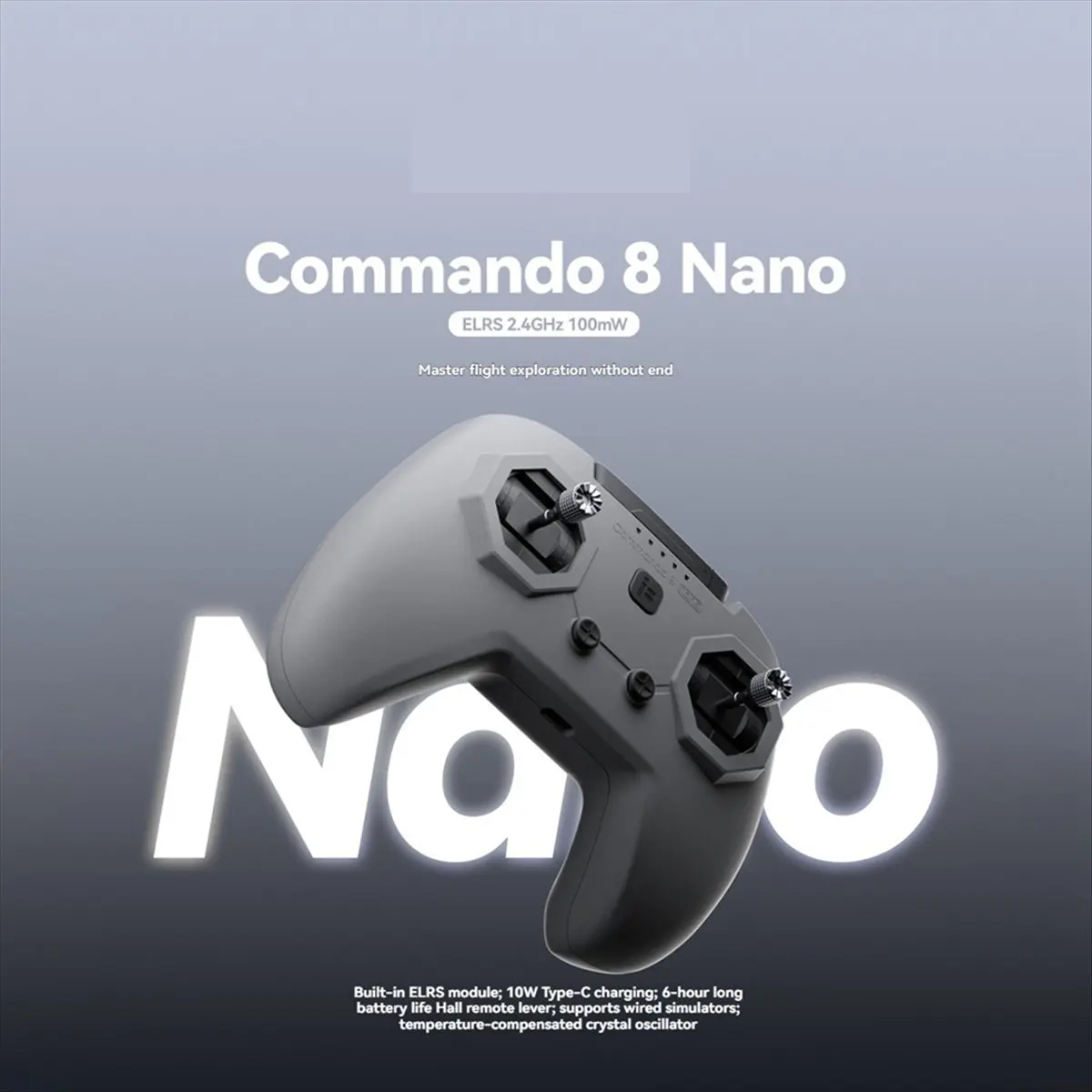 DT258 Mon.Commando 8 Nano Radio Transmitter ELRS 2.4GHz 100mW FPV Remote Control with Commando TX System for FPV Drone A
DT258 Mon.Commando 8 Nano Radio Transmitter ELRS 2.4GHz 100mW FPV Remote Control with Commando TX System for FPV Drone A