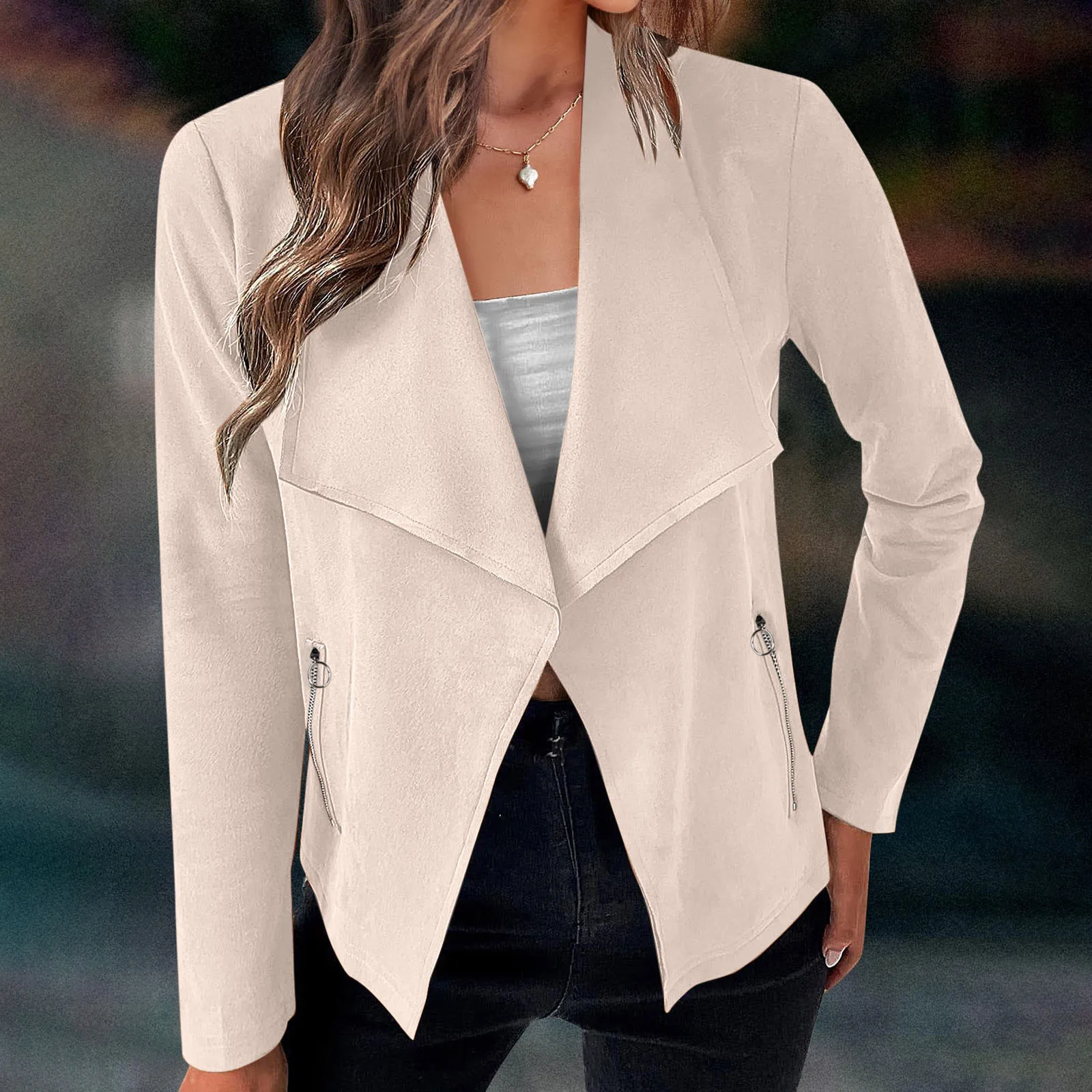 Women'S Suit Jacket Solid Color Lapel Zipper Pocket Office Commuting Formal Slim Cardigan Top Fashion Street Wear Coat S-Xl
Women'S Suit Jacket Solid Color Lapel Zipper Pocket Office Commuting Formal Slim Cardigan Top Fashion Street Wear Coat S-Xl