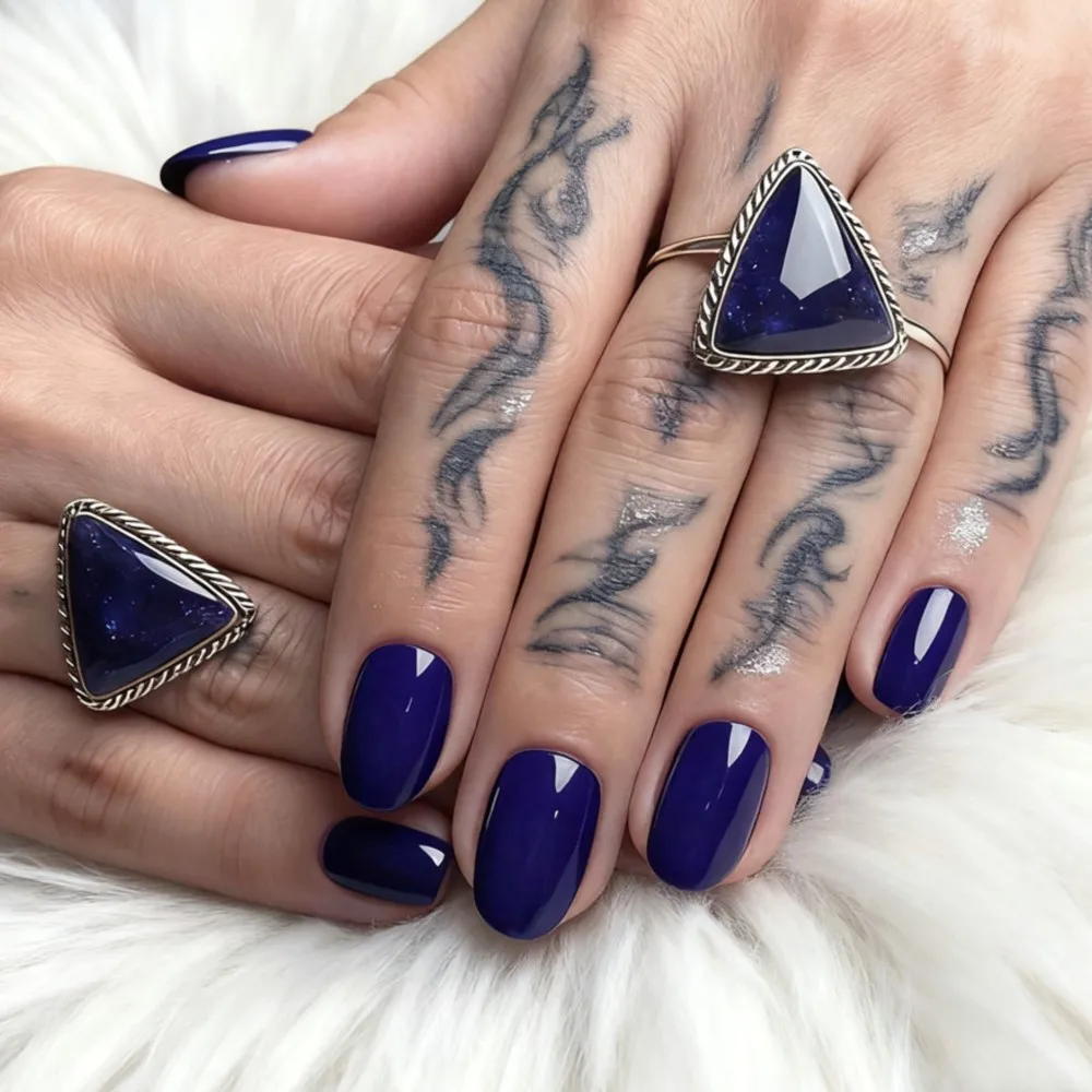 48Pcs Shiny Navy Blue Short Fake Nails With Jelly Glue Artificial Press On False Nails UV Gel Nail Set Manicure Tool
48Pcs Shiny Navy Blue Short Fake Nails With Jelly Glue Artificial Press On False Nails UV Gel Nail Set Manicure Tool