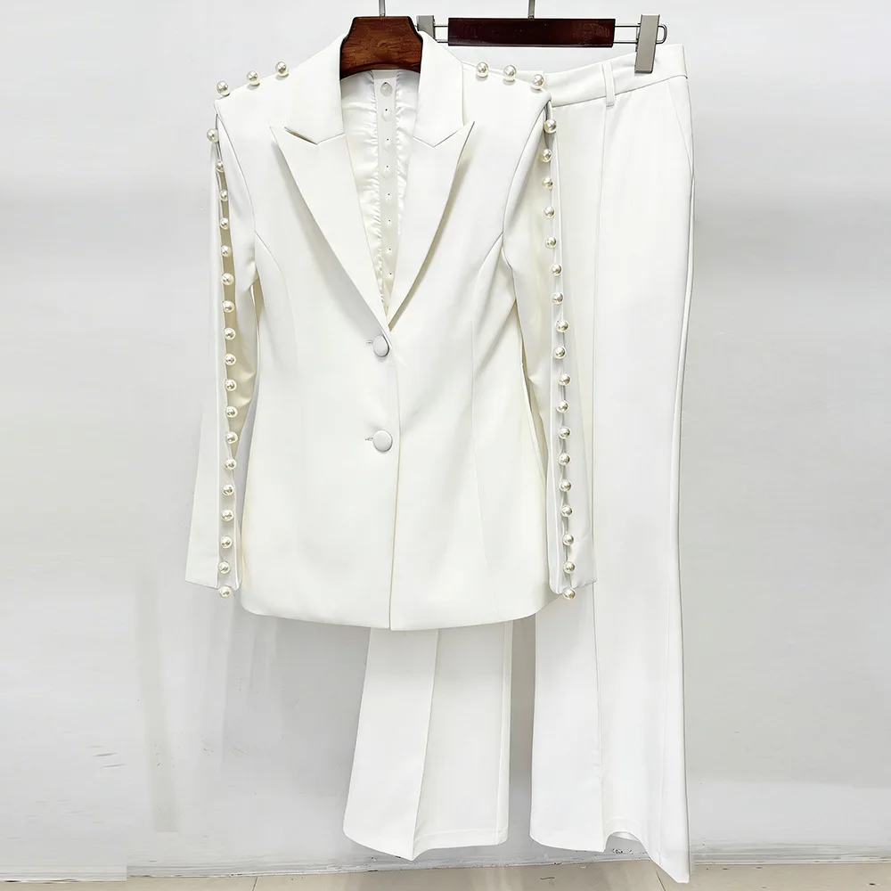 HIGH QUALITY Newest 2026 S/S Designer Suit Set Women's Fashion Stunning Nail Bead Nail Pearl Mesh Stitching Pants Set
HIGH QUALITY Newest 2026 S/S Designer Suit Set Women's Fashion Stunning Nail Bead Nail Pearl Mesh Stitching Pants Set