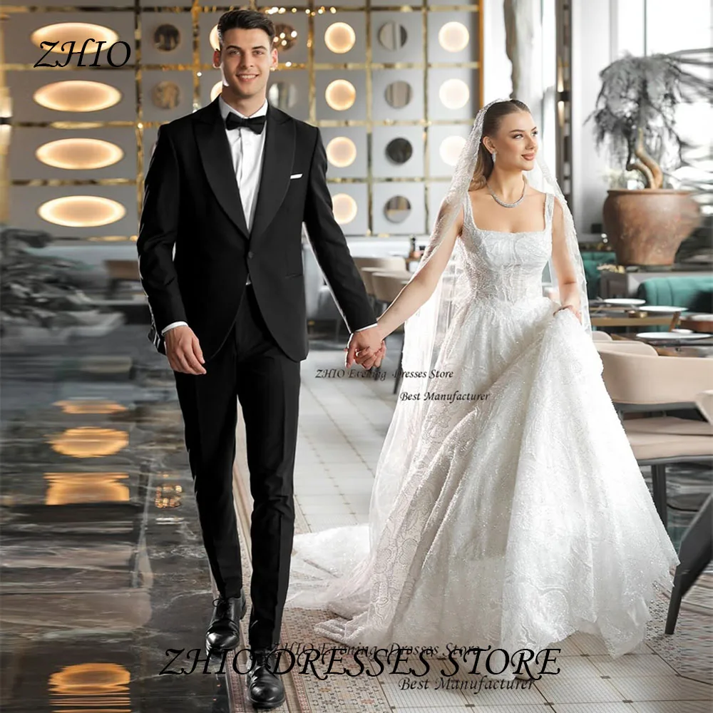 ZHIO Luxury Lace Square Collar Spaghetti Straps European Style Wedding Dress Photo Shoot Floor Length Sweep Train Bride Gown
ZHIO Luxury Lace Square Collar Spaghetti Straps European Style Wedding Dress Photo Shoot Floor Length Sweep Train Bride Gown