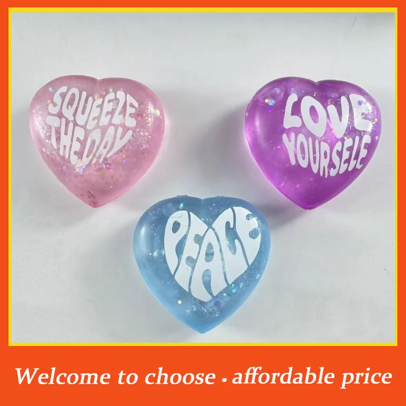 TH Glitter Heart Shaped Squeeze Toys With Positive Quotes Soft Touch For Kids Adults Relaxation Party Favors
TH Glitter Heart Shaped Squeeze Toys With Positive Quotes Soft Touch For Kids Adults Relaxation Party Favors