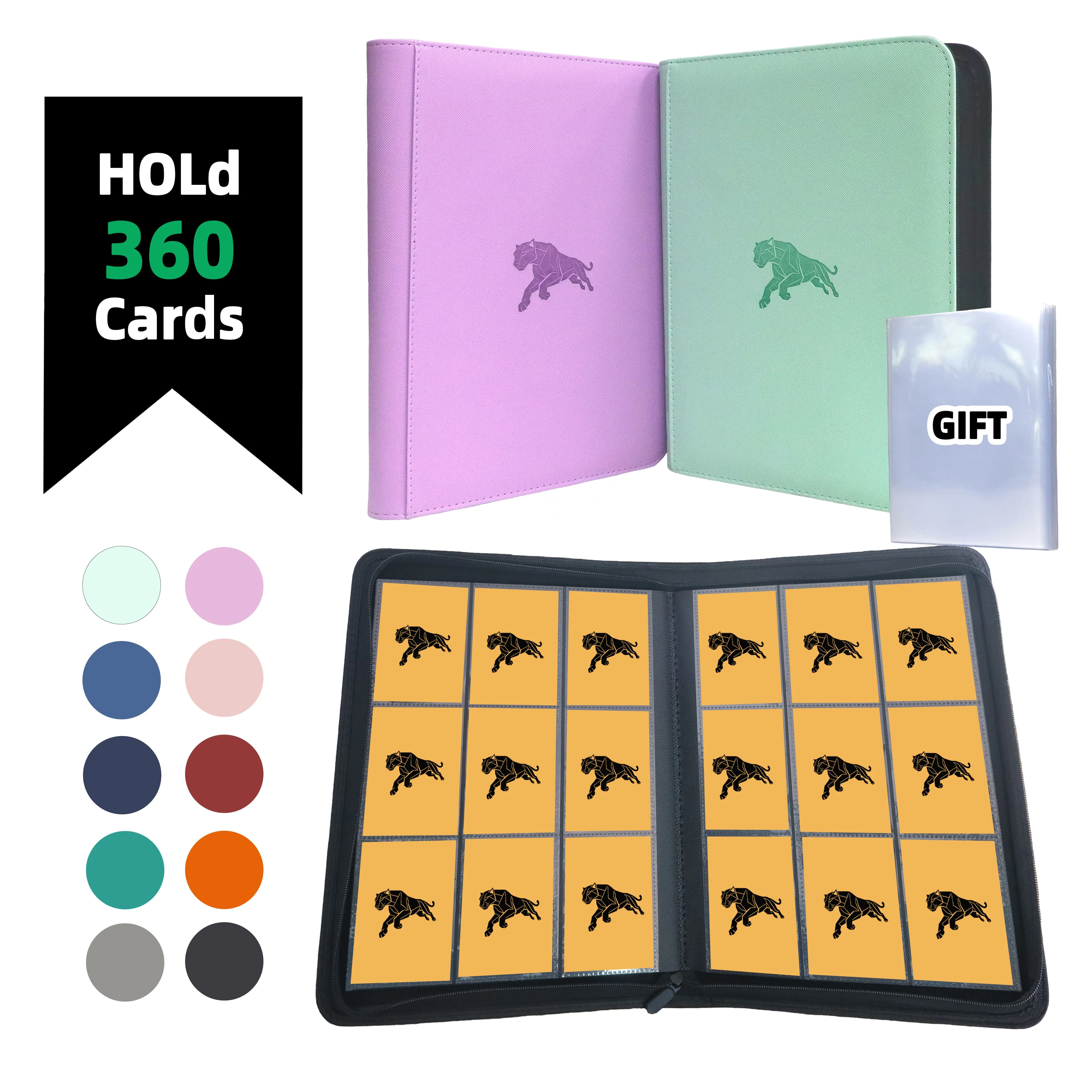 Альбом-папка на молнии на 360 карточек, премиум-класса, с 9 двусторонними карманами для коллекционных/спортивных карт (TCG)
Альбом-папка на молнии на 360 карточек, премиум-класса, с 9 двусторонними карманами для коллекционных/спортивных карт (TCG)