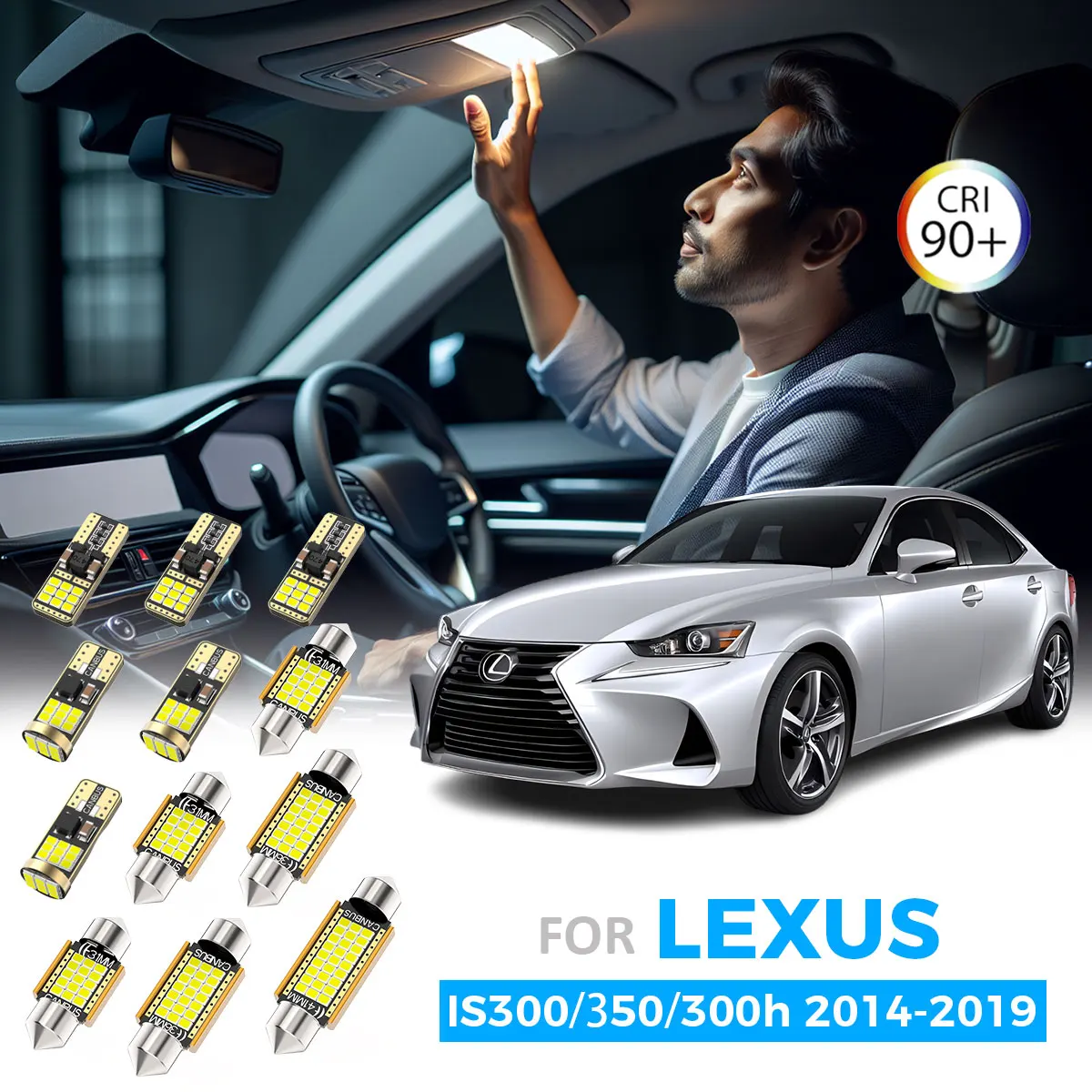 Комплект светодиодного внутреннего освещения AENVTOL, 18 шт., для Lexus IS IS250 IS300 IS300h IS350 IS200t 2014 2015 2016 2017 2018 2019 Купольная лампа с картой
Комплект светодиодного внутреннего освещения AENVTOL, 18 шт., для Lexus IS IS250 IS300 IS300h IS350 IS200t 2014 2015 2016 2017 2018 2019 Купольная лампа с картой