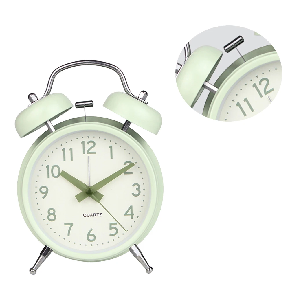 4 Inch Creative Metal Small Alarm Clock Desktop Round Ring Bell Clock Night Light Kids Alarm Clock Without (Light Cyan)
4 Inch Creative Metal Small Alarm Clock Desktop Round Ring Bell Clock Night Light Kids Alarm Clock Without (Light Cyan)