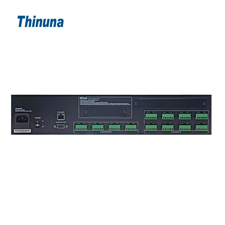 Thinuna DAP-1608M Professional Sound Public Address System Full Mixing Matrix 16X8 DSP Audio Media Matrix for Conference Room
Thinuna DAP-1608M Professional Sound Public Address System Full Mixing Matrix 16X8 DSP Audio Media Matrix for Conference Room