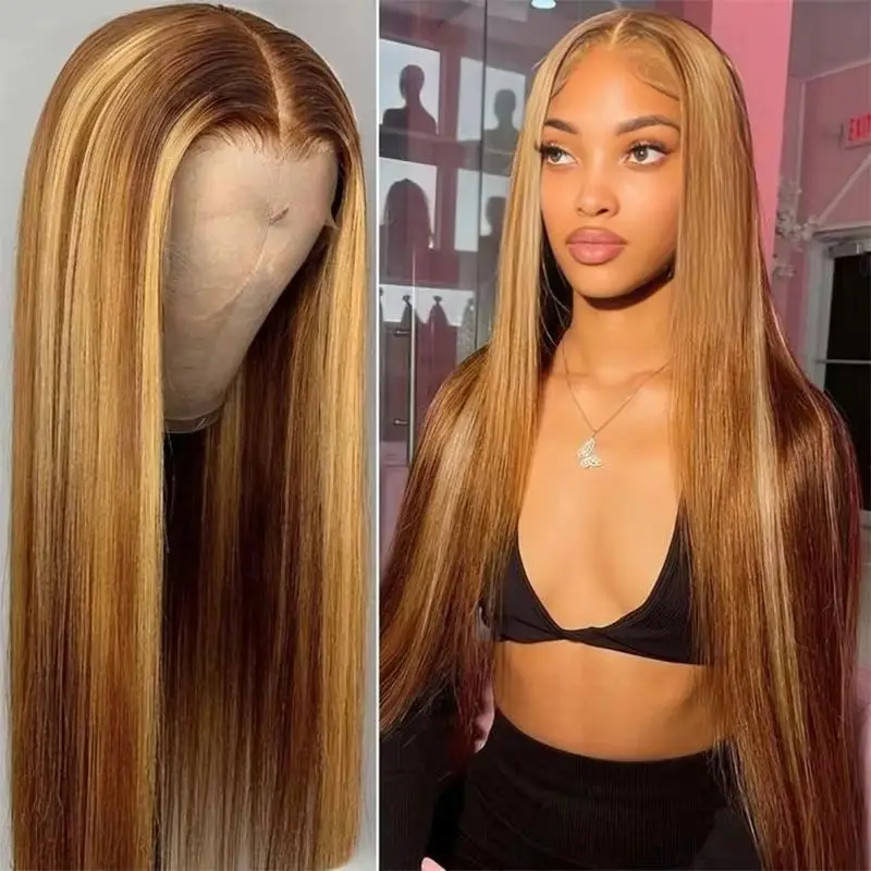 4/27 Honey Blonde Colored 13X6 13X4 Bone Straight Lace Frontal Wigs Highlight Ombre Human Hair Wigs HD Lace Front Wig For Women
4/27 Honey Blonde Colored 13X6 13X4 Bone Straight Lace Frontal Wigs Highlight Ombre Human Hair Wigs HD Lace Front Wig For Women