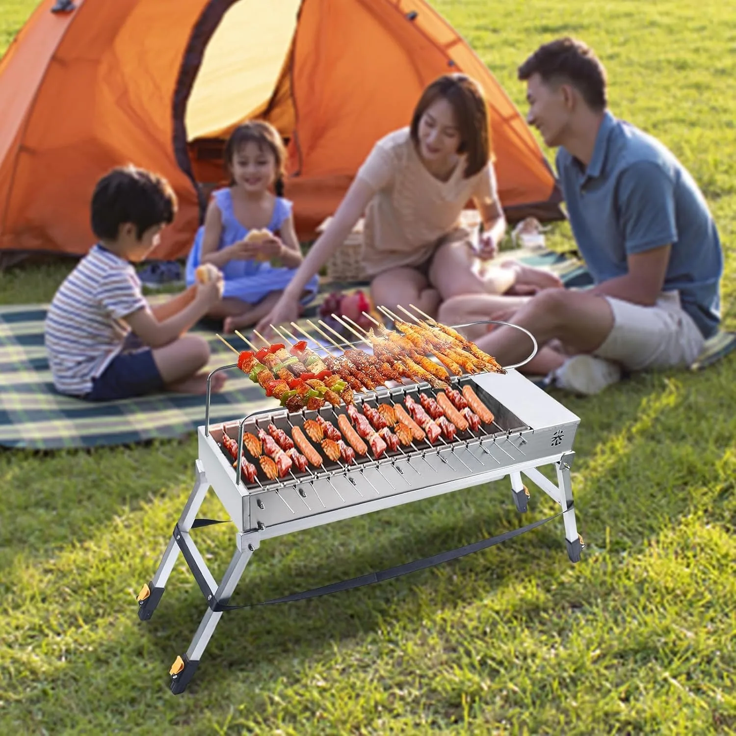Outdoor Electric BBQ Grill, Automatic Rotating Grill Stainless Steel Barbecue Grill with Double-Side Independent Rotating System, Folding Portable Camping BBQ Grill for Garden Backyard Party Picnic
Outdoor Electric BBQ Grill, Automatic Rotating Grill Stainless Steel Barbecue Grill with Double-Side Independent Rotating System, Folding Portable Camping BBQ Grill for Garden Backyard Party Picnic