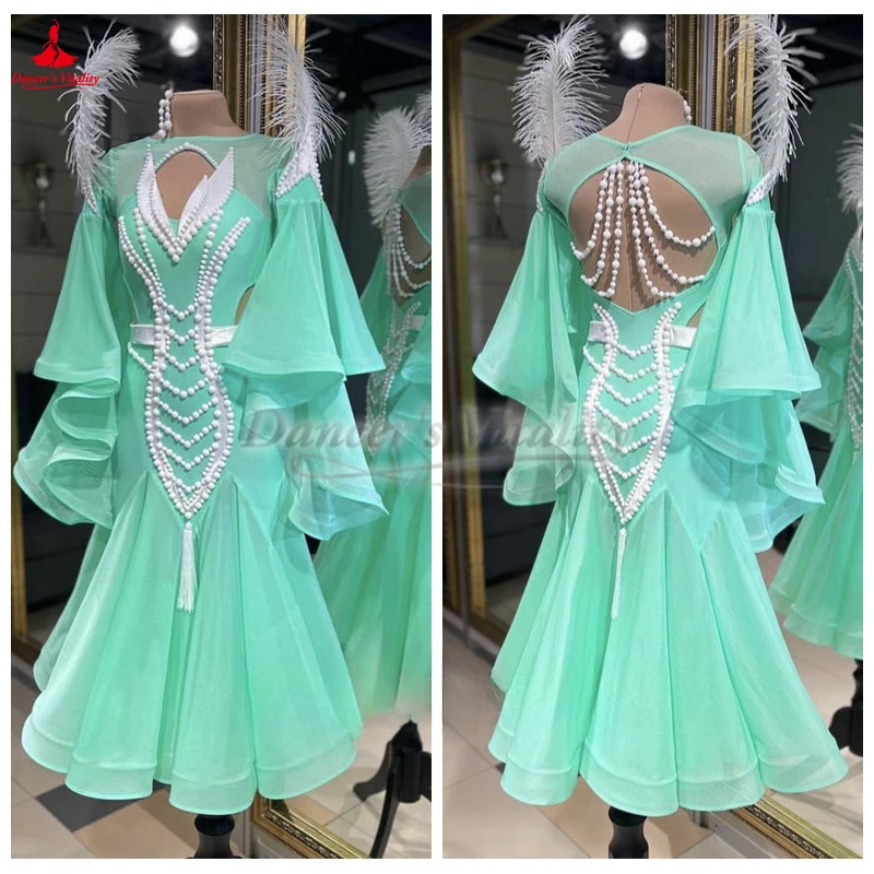 Ballroom Dance Flared Sleeves Modern Big Swing Dress Customize Teenagers and Female Foxtrot Tango Quickstep Competition Clothing
Ballroom Dance Flared Sleeves Modern Big Swing Dress Customize Teenagers and Female Foxtrot Tango Quickstep Competition Clothing