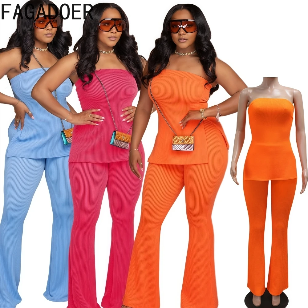FAGADOER Fashion Ribbing Two Piece Outfits Woman Sleeveless Backless Tops and Pants Matching Suit Female Streetwear Summer New
FAGADOER Fashion Ribbing Two Piece Outfits Woman Sleeveless Backless Tops and Pants Matching Suit Female Streetwear Summer New