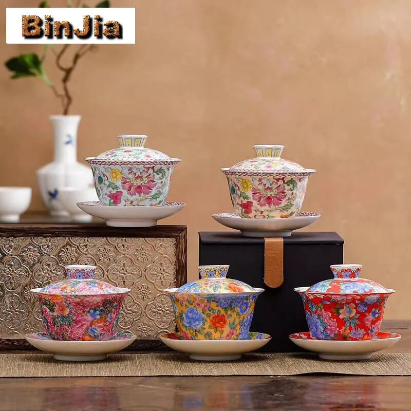 150Ml Enamel Colored Three Talent Covered Bowl, Ceramic Tea Cup, Household Non Hot Hand, Kung Fu Set, Handmade Flower Picking
150Ml Enamel Colored Three Talent Covered Bowl, Ceramic Tea Cup, Household Non Hot Hand, Kung Fu Set, Handmade Flower Picking