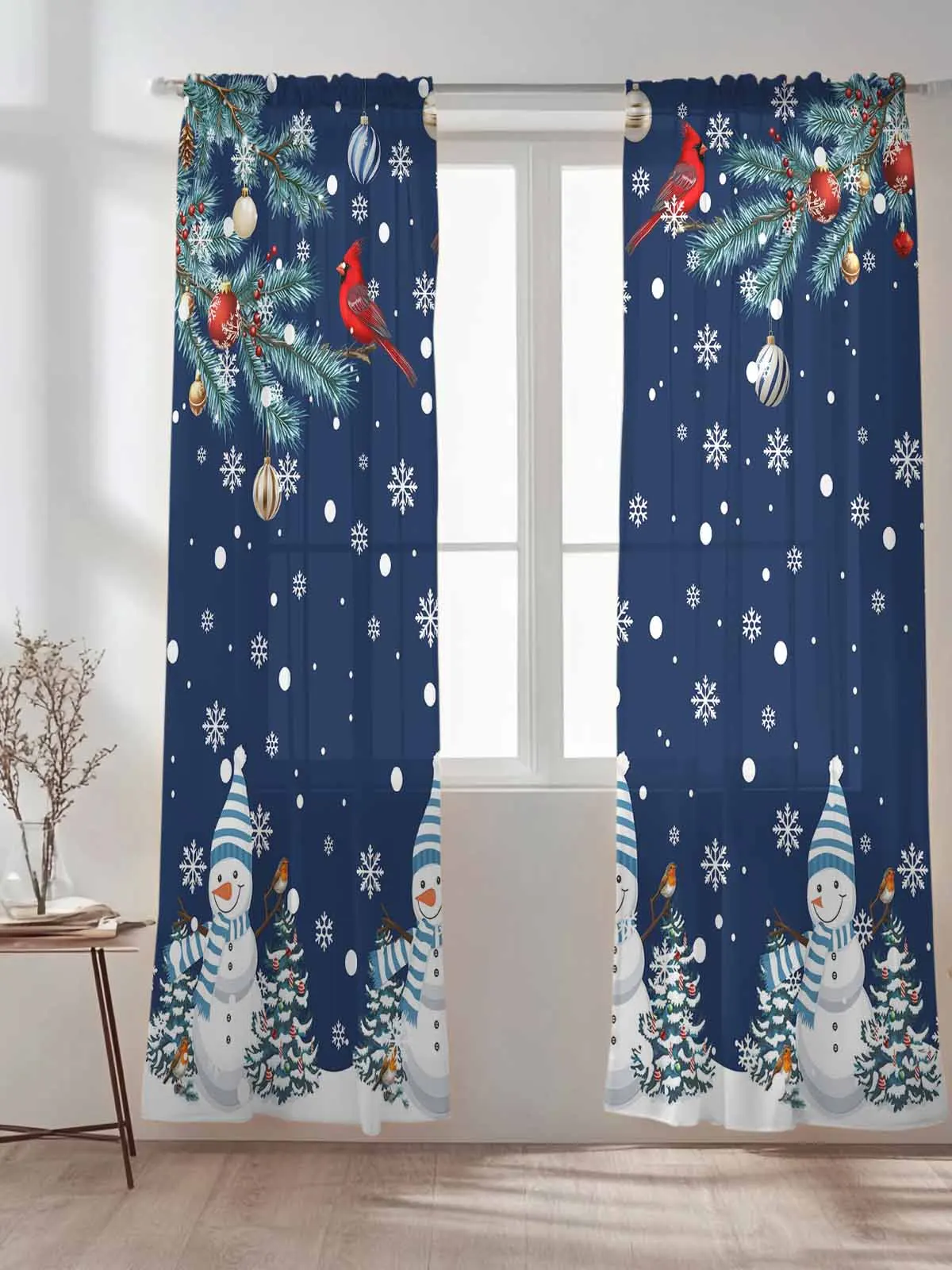Navy Blue Christmas Tree Snowman Tulle Sheer Curtains for Living Room Bedroom Kitchen Decoration Voile Organza Curtains 
Navy Blue Christmas Tree Snowman Tulle Sheer Curtains for Living Room Bedroom Kitchen Decoration Voile Organza Curtains