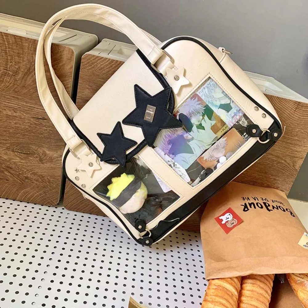 Star Decoration Shoulder Ita Bag PU Leather PVC Goth Transparent Pocket Large Capacity Waterproof Y2K Anime Display Bag
Star Decoration Shoulder Ita Bag PU Leather PVC Goth Transparent Pocket Large Capacity Waterproof Y2K Anime Display Bag