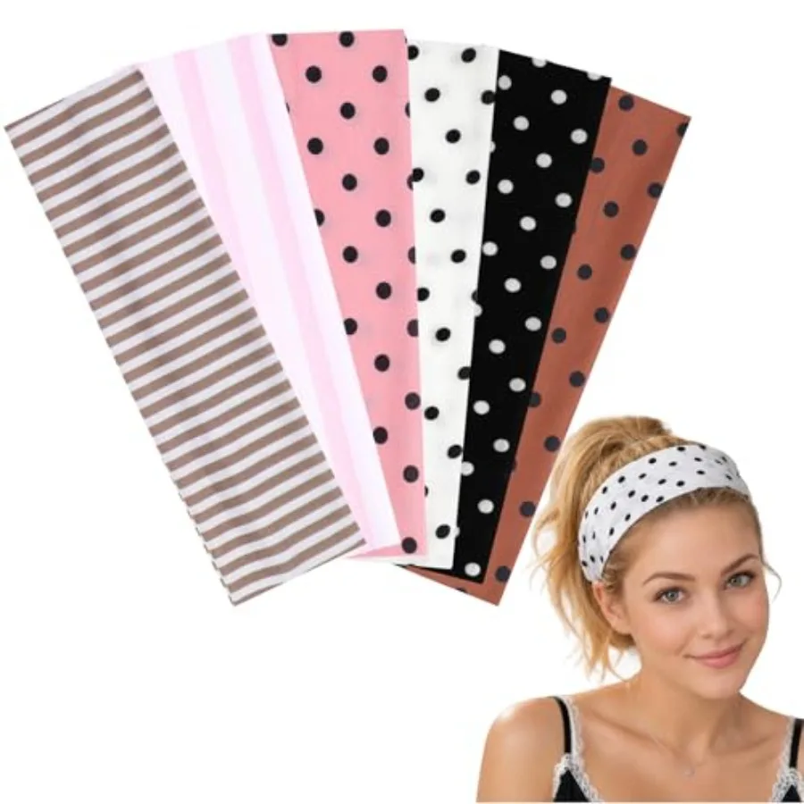 6 Pcs Polka Dot Headbands for Women, Elastic Non Slip Hair Bands Soft Wide Headbands Cute Hair Accessories for Yoga Workout Dai
6 Pcs Polka Dot Headbands for Women, Elastic Non Slip Hair Bands Soft Wide Headbands Cute Hair Accessories for Yoga Workout Dai