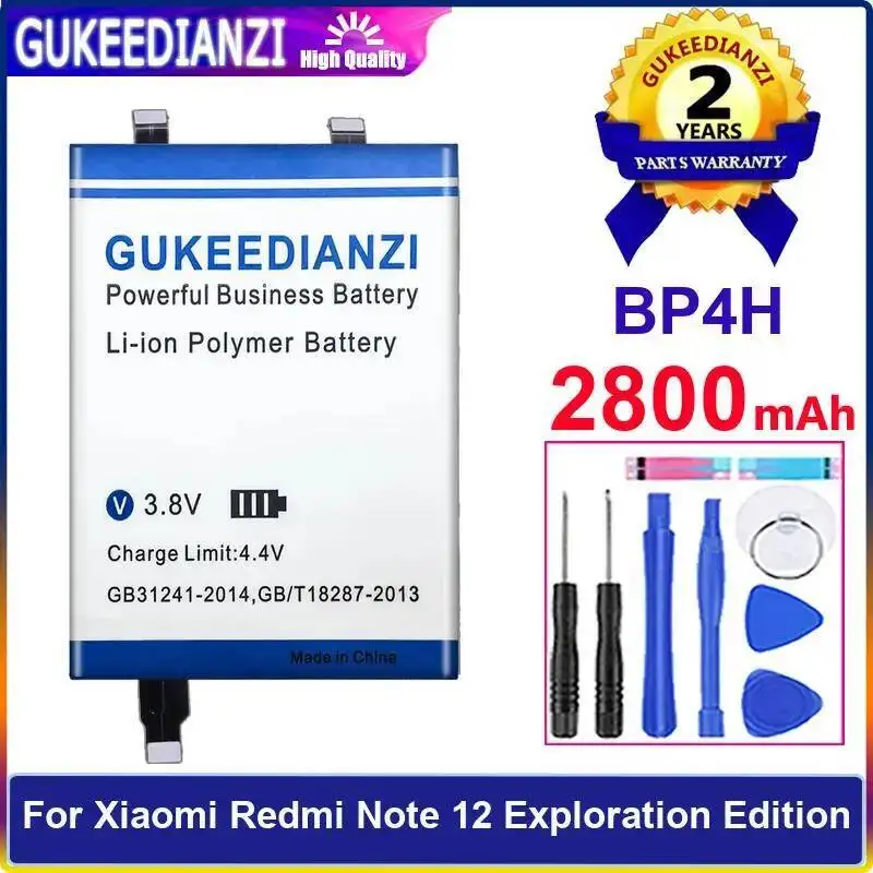 BP4H 2800Mah Mobile Phone Battery For Xiaomi Redmi Note 12 Exploration Edition Lightweight
BP4H 2800Mah Mobile Phone Battery For Xiaomi Redmi Note 12 Exploration Edition Lightweight