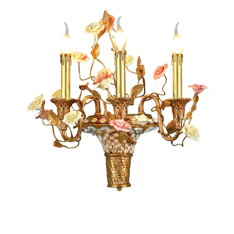 European Fancy Copper Ceramic Flower Living Room Bedroom Corridor Staircase Wall Light French Country Brass Wall Lamp
European Fancy Copper Ceramic Flower Living Room Bedroom Corridor Staircase Wall Light French Country Brass Wall Lamp