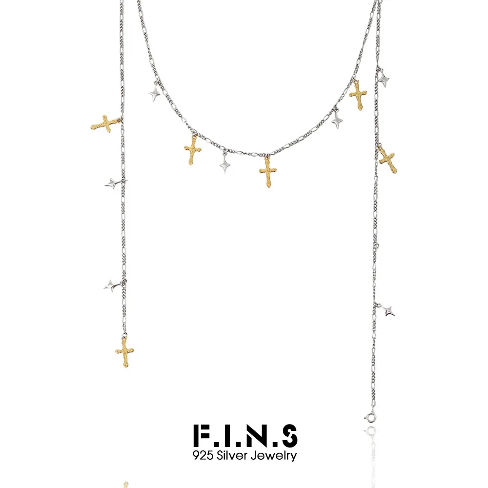 F.I.N.S Color Separation S925 Sterling Silver Cross Star Pendants Necklace Long Adjustable Clavicle Sweater Chain Fine Jewelry
F.I.N.S Color Separation S925 Sterling Silver Cross Star Pendants Necklace Long Adjustable Clavicle Sweater Chain Fine Jewelry