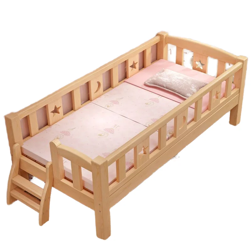 !@Children's Crib Bed Splicing Solid Wood with Guardrail Minimalist Wooden Kids Bed
!@Children's Crib Bed Splicing Solid Wood with Guardrail Minimalist Wooden Kids Bed