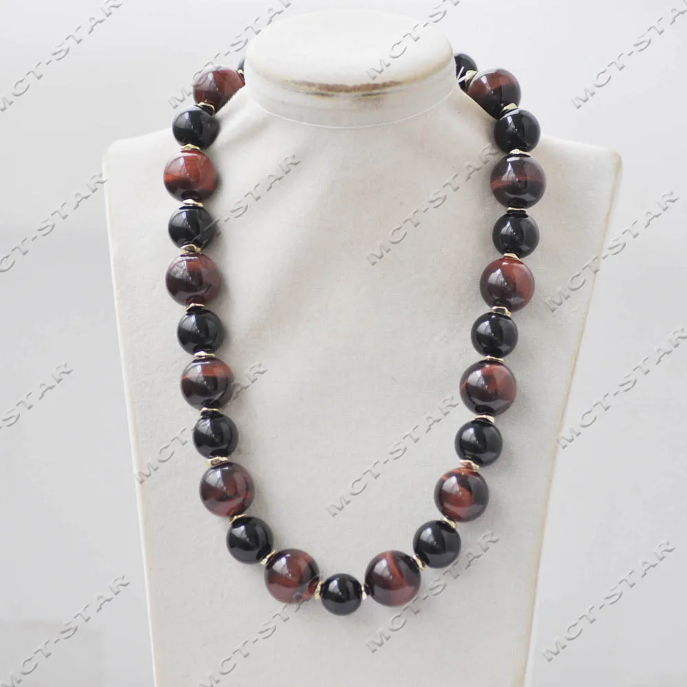 MTC·STAR Natural 20" 19mm Round Red Tiger's-Eye Black Agate Necklace (Z14176)
MTC·STAR Natural 20" 19mm Round Red Tiger's-Eye Black Agate Necklace (Z14176)