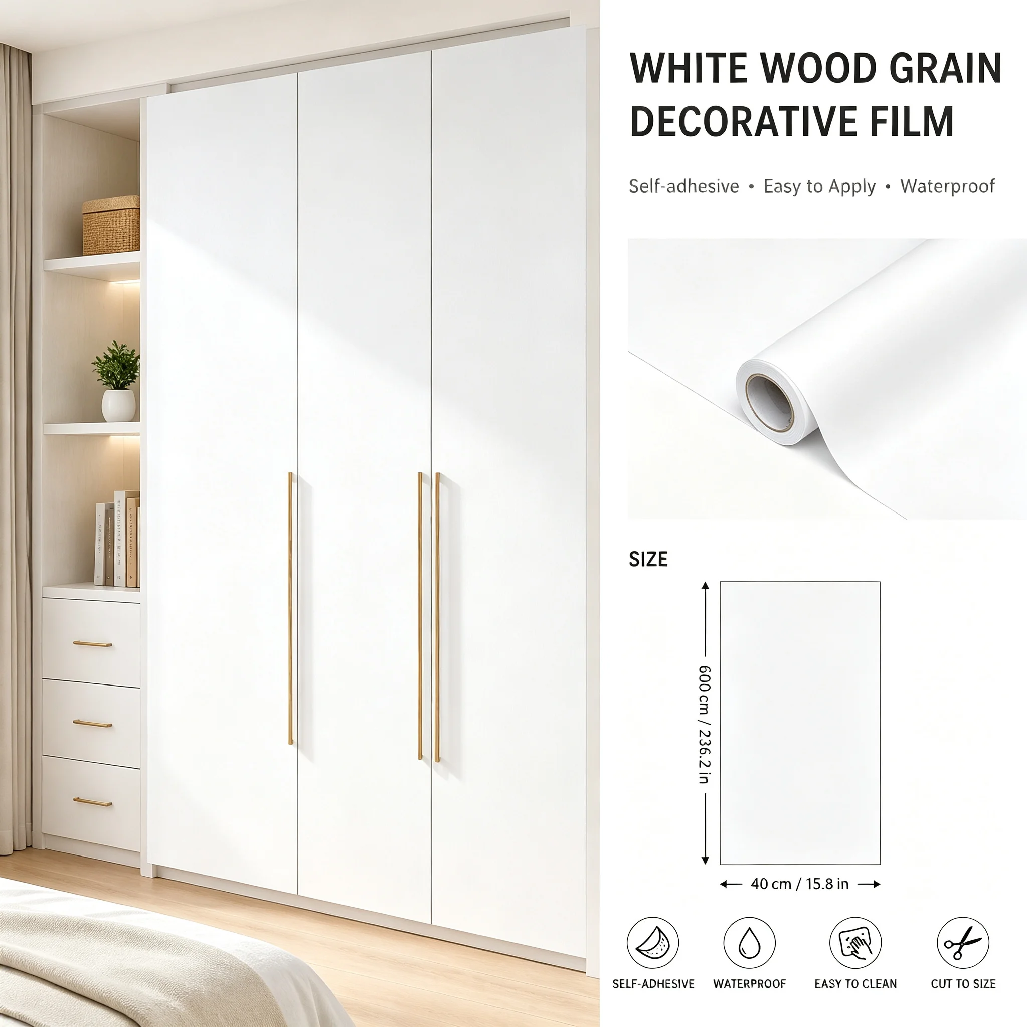 Matte Peel and Stick Contact Paper Waterproof Self Adhesive Wallpaper for Kitchen Cabinet Table Wall Furniture Renovation Decor
Matte Peel and Stick Contact Paper Waterproof Self Adhesive Wallpaper for Kitchen Cabinet Table Wall Furniture Renovation Decor