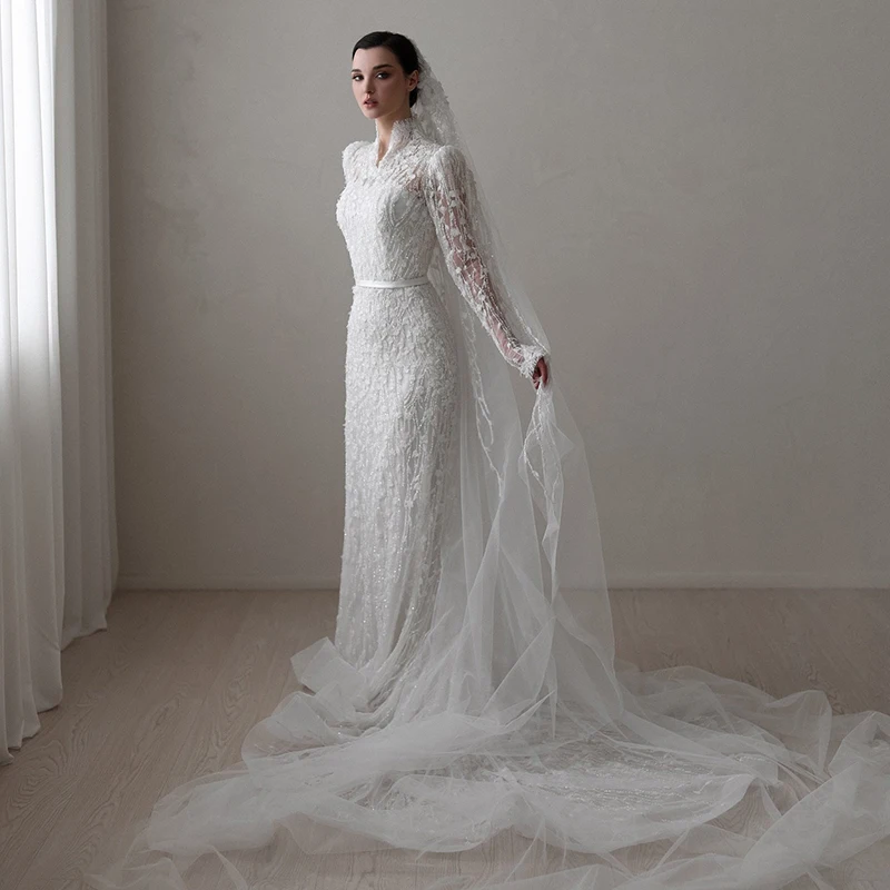 Eightree 2025 Mermaid Lace Princess Wedding Dresses High Neck Appliques Bridal Dress Women Wedding Ball Prom Gowns Customized 
Eightree 2025 Mermaid Lace Princess Wedding Dresses High Neck Appliques Bridal Dress Women Wedding Ball Prom Gowns Customized