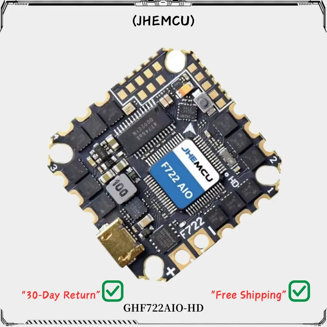 JHEMCU GHF722AIOHD 40A AIO F722 Контроллер полета Baro OSD BlackBox 40A 4in1 ESC 2S6S для сборки фристайла FPV Cinewhoop
JHEMCU GHF722AIOHD 40A AIO F722 Контроллер полета Baro OSD BlackBox 40A 4in1 ESC 2S6S для сборки фристайла FPV Cinewhoop