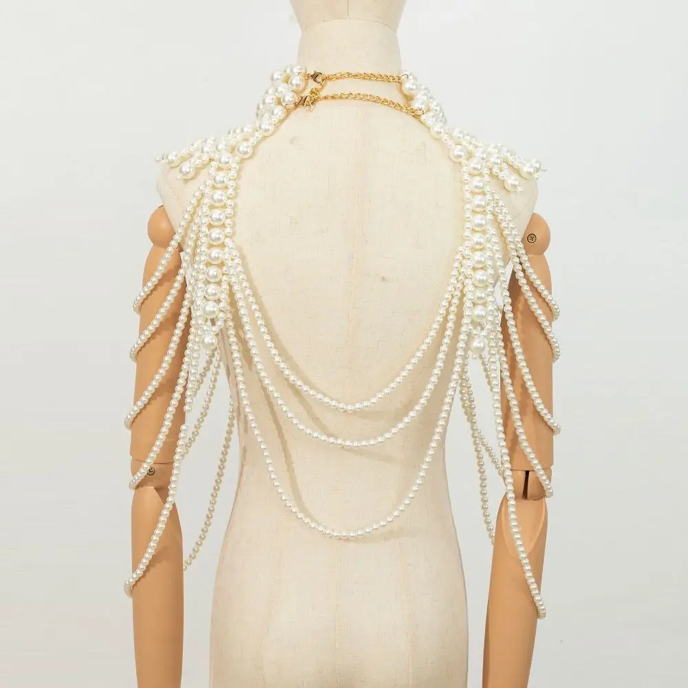 Elegant Simulated Pearl Multi-layer Pearl Exaggerated Long Bride Pearl Shawl Sexy Body Pearl Chain Wedding
Elegant Simulated Pearl Multi-layer Pearl Exaggerated Long Bride Pearl Shawl Sexy Body Pearl Chain Wedding