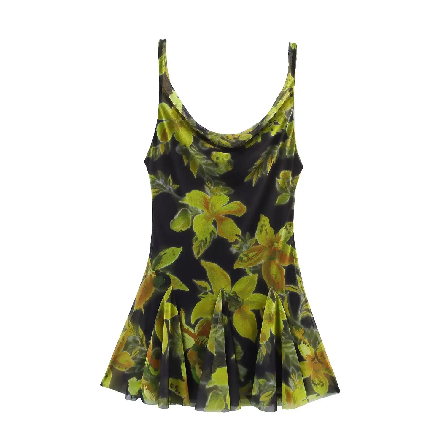 BM&MD&ZA Womens Elegant and Sexy Plunging Neckline Spaghetti Strap Mesh Mini Printed Dress with Pleated Hem
BM&MD&ZA Womens Elegant and Sexy Plunging Neckline Spaghetti Strap Mesh Mini Printed Dress with Pleated Hem
