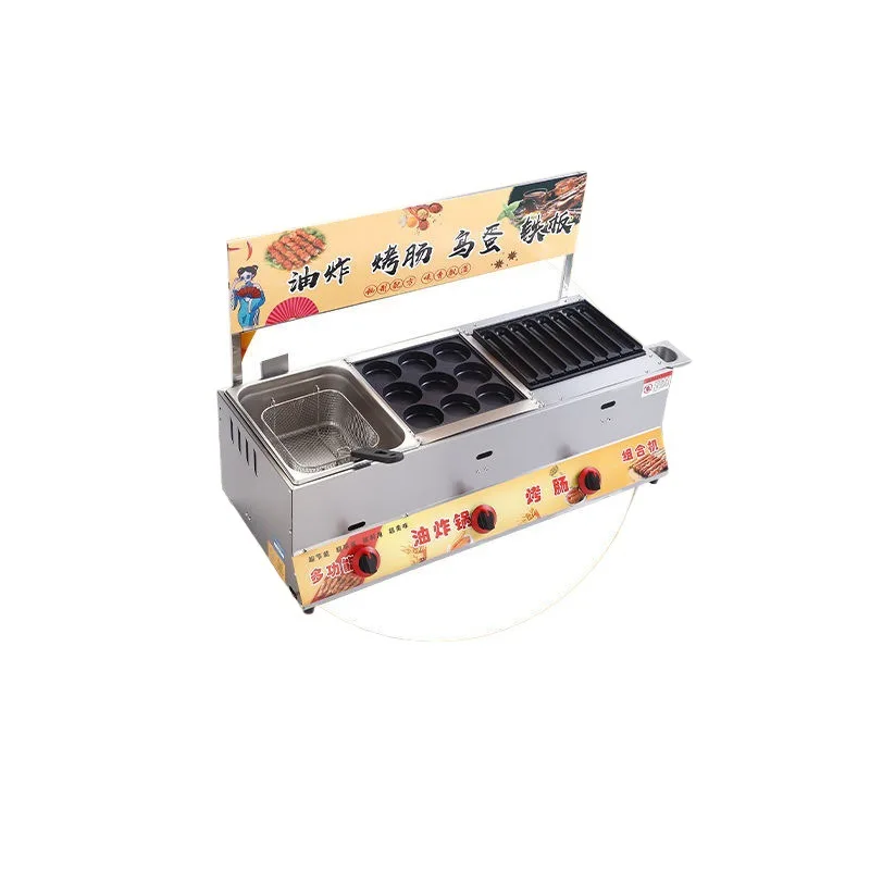 Golden crispy sausage grill machine, gas, fryer, burger combination, all-in-one machine
Golden crispy sausage grill machine, gas, fryer, burger combination, all-in-one machine