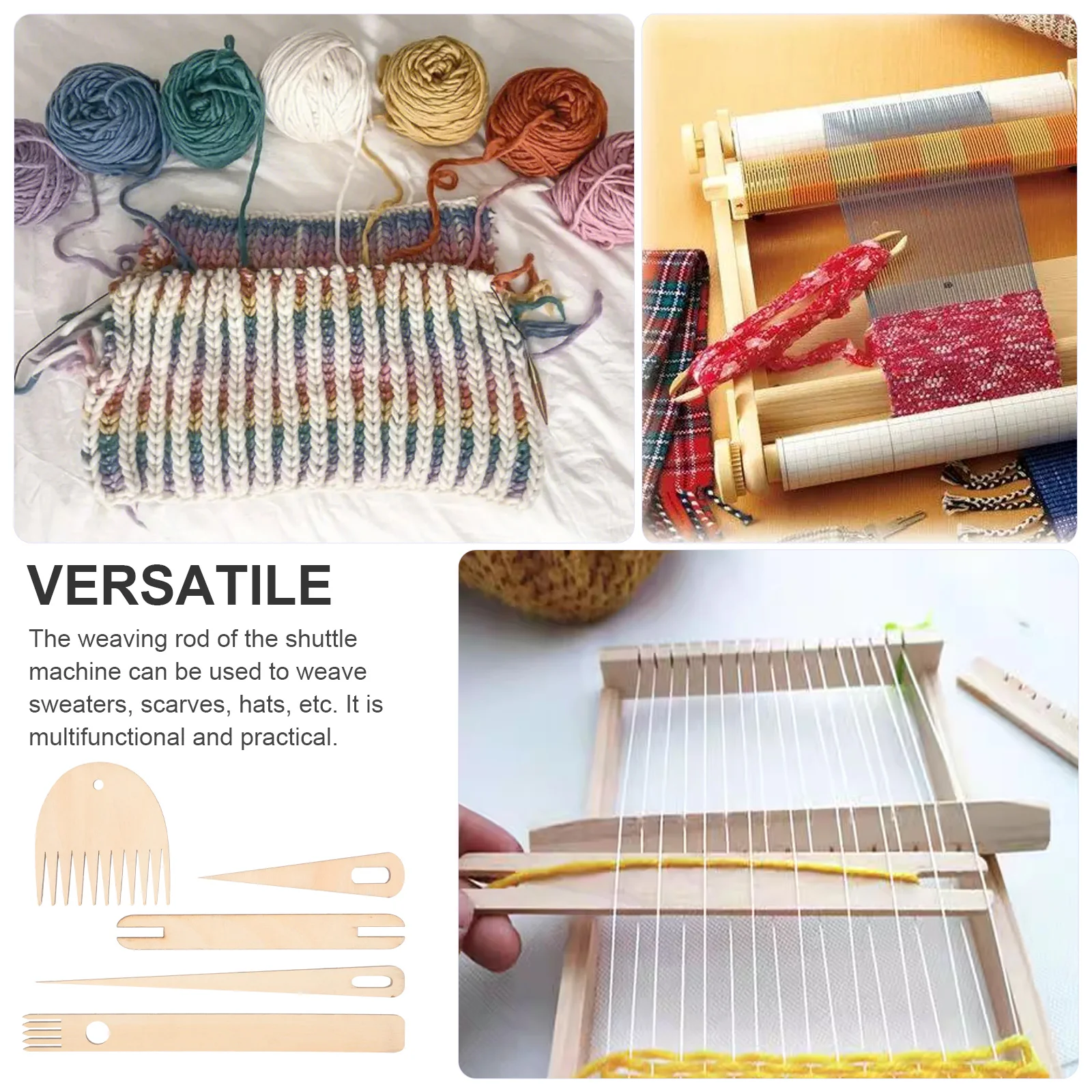 1 set Wooden Weaving Stick Set Large Eye Knitting Needles Tools for Shuttle Machines Durable Beginner Friendly Craft
1 set Wooden Weaving Stick Set Large Eye Knitting Needles Tools for Shuttle Machines Durable Beginner Friendly Craft