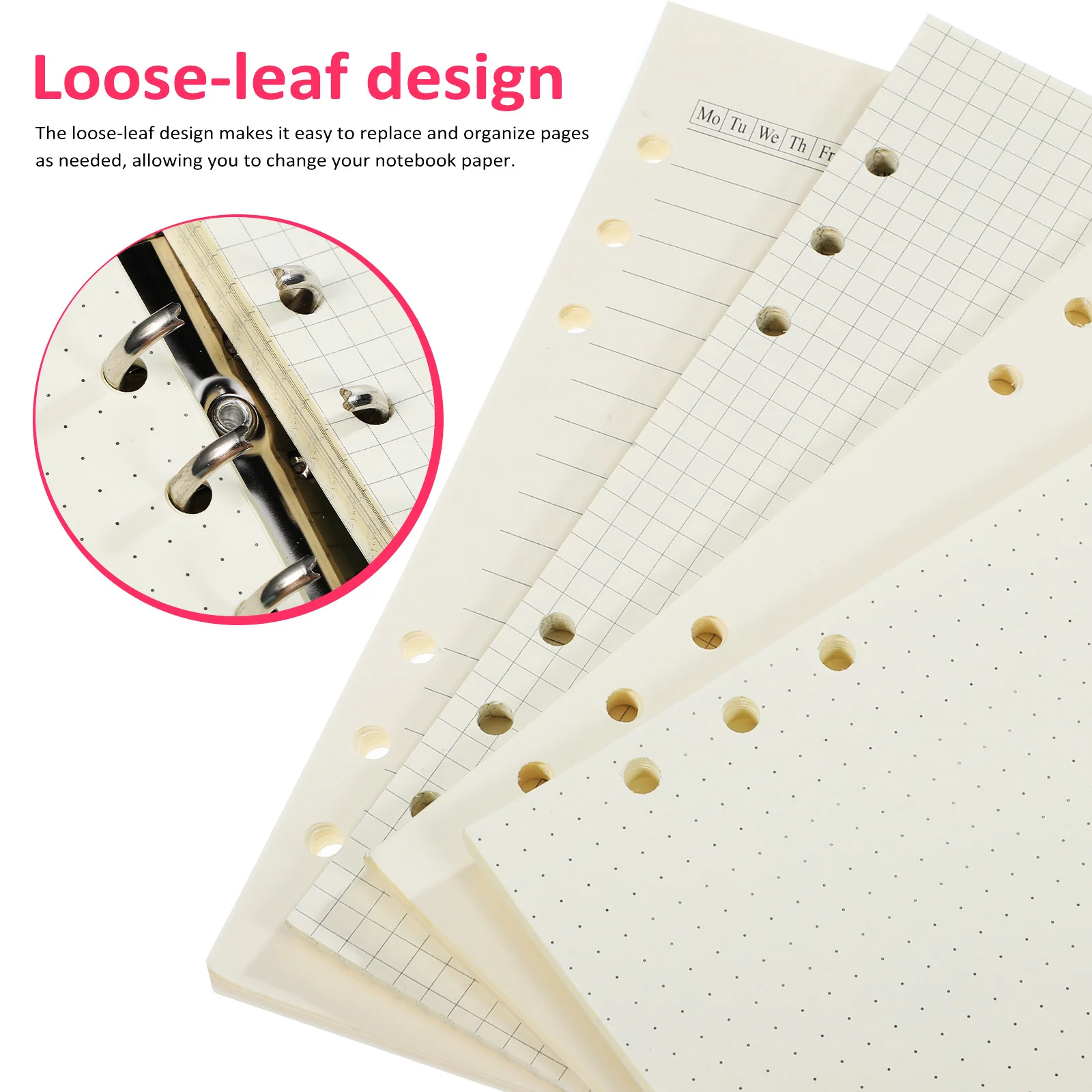 4Pcs Loose Leaf A5 Paper Refills Thick Planner Inserts Notebook Refill Compatible with 6 Ring Binder for Note Taking Study Work
4Pcs Loose Leaf A5 Paper Refills Thick Planner Inserts Notebook Refill Compatible with 6 Ring Binder for Note Taking Study Work