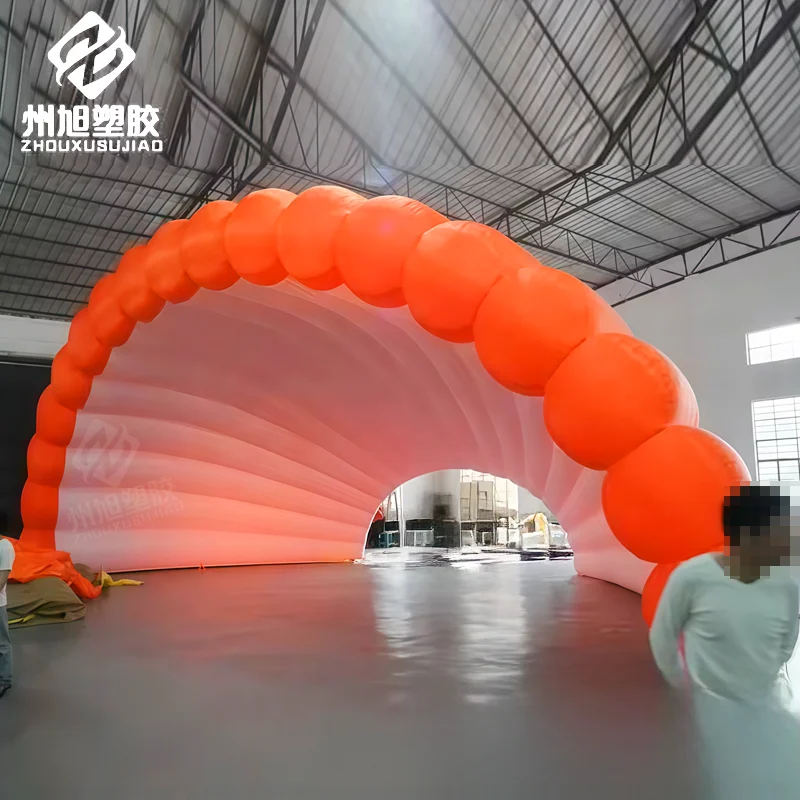 Customized inflatable stage tent with rainbow-colored roof shelter for outdoor wedding events and concerts, portable design.
Customized inflatable stage tent with rainbow-colored roof shelter for outdoor wedding events and concerts, portable design.