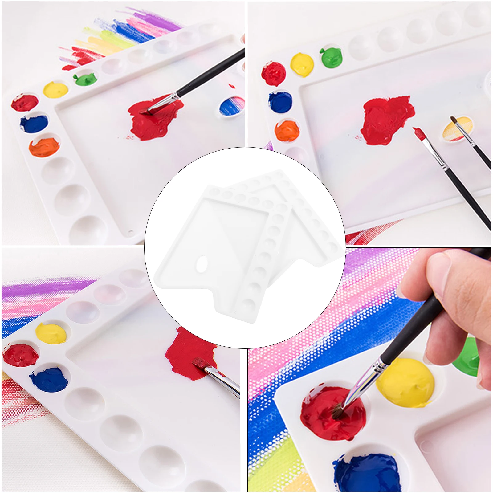 3pcs Plastic Paint Trays Pigment Color Mixer Plate Durable Student Art Stationery Drawing Tray Watercolor Mixing Board Square
3pcs Plastic Paint Trays Pigment Color Mixer Plate Durable Student Art Stationery Drawing Tray Watercolor Mixing Board Square