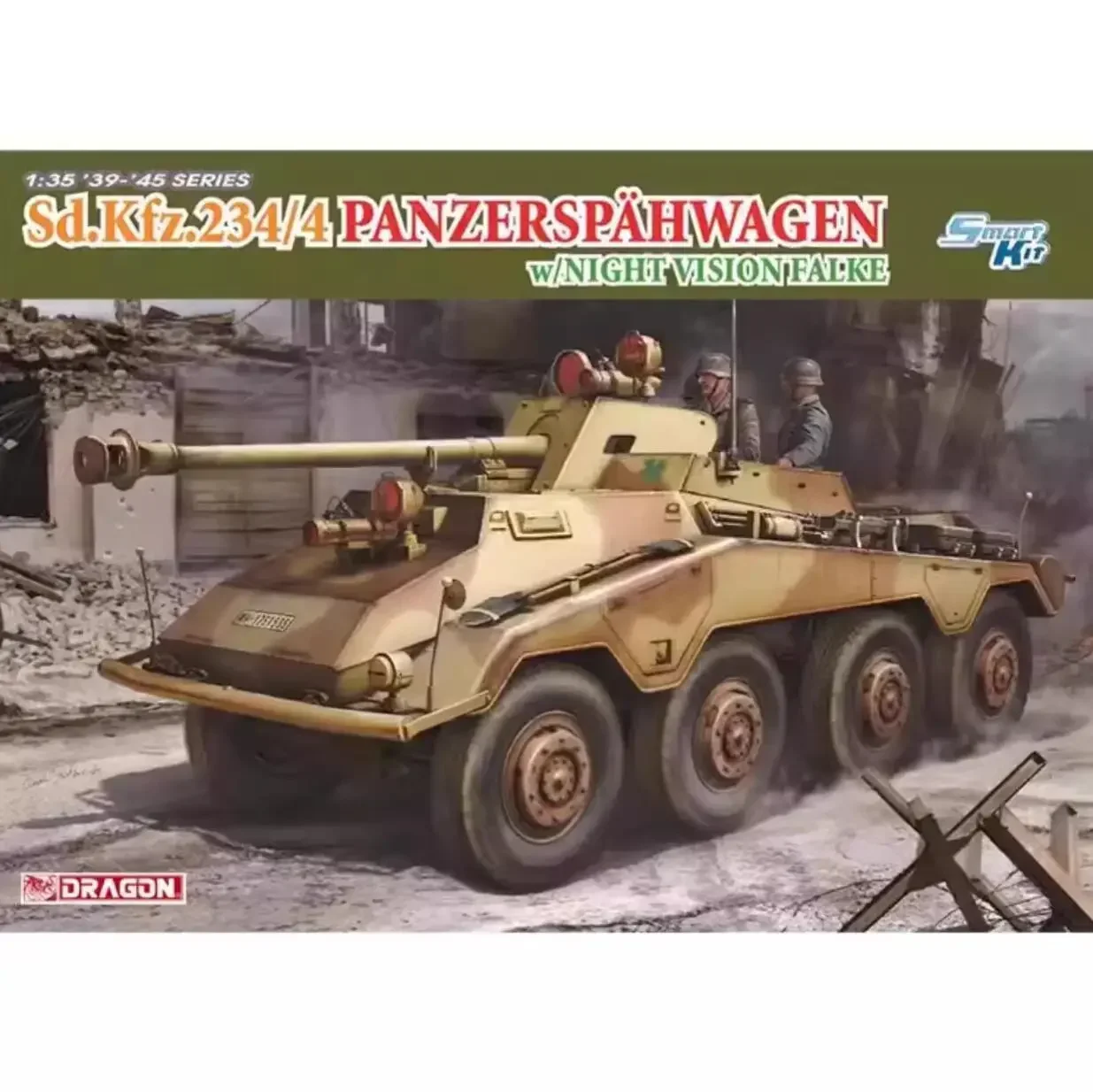DRAGON 6836 Масштаб 1/35, Sd.Kfz.234/4 Panzers Episodehwagen с комплектом модели NV Falke
DRAGON 6836 Масштаб 1/35, Sd.Kfz.234/4 Panzers Episodehwagen с комплектом модели NV Falke
