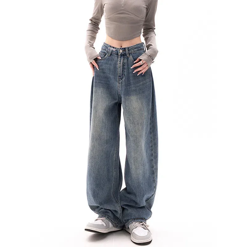 Streetwear Retro Straight Baggy Y2K Jeans Women New Korean Style Slimming Wide Leg Pants Woman Draggle-Tail Trousers Female
Streetwear Retro Straight Baggy Y2K Jeans Women New Korean Style Slimming Wide Leg Pants Woman Draggle-Tail Trousers Female