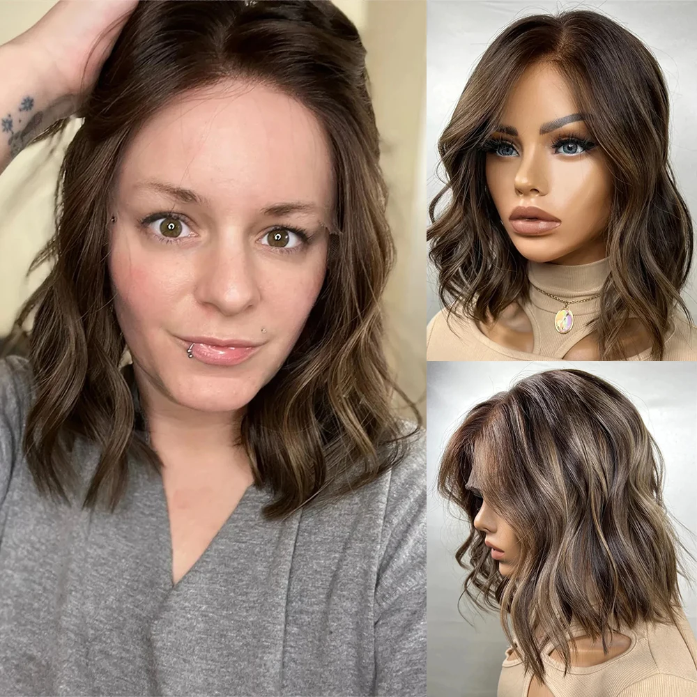 Dark Brunette Blonde Highlighted Wig Short Wave Bob Style Synthetic Lace Front Wig Women's Hair Daily Party Use 12" Easy Wear
Dark Brunette Blonde Highlighted Wig Short Wave Bob Style Synthetic Lace Front Wig Women's Hair Daily Party Use 12" Easy Wear