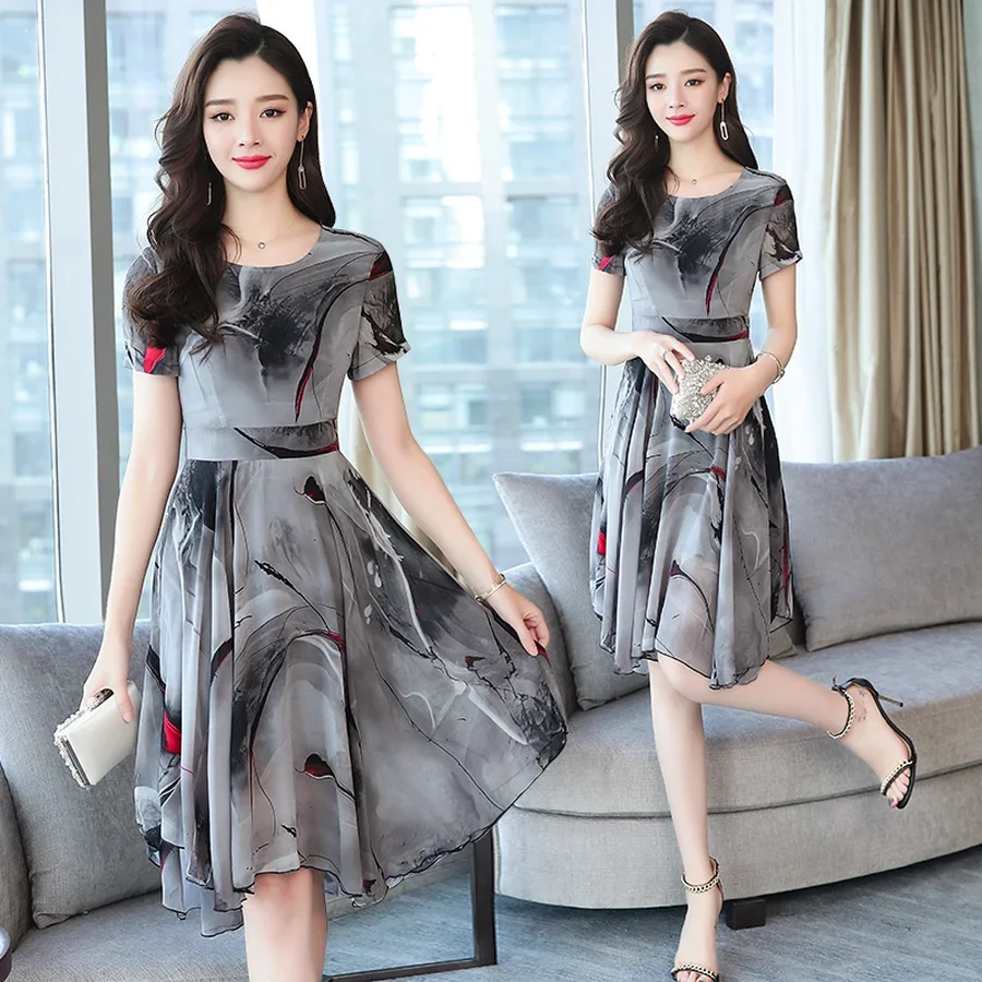 Retro Bohemian Style Casual Dress Printed Chiffon Camisole Dress Elegant Women's Beach Medium Length Jumpsuit Short Sleeved E423
Retro Bohemian Style Casual Dress Printed Chiffon Camisole Dress Elegant Women's Beach Medium Length Jumpsuit Short Sleeved E423