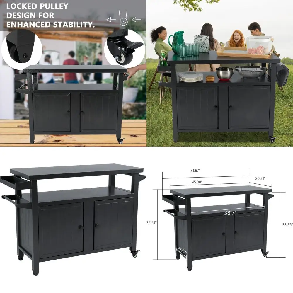 Тележка-органайзер для гриля, уличный шкаф для хранения с колесами, стол для приготовления пищи и барбекю для патио, острова, домашней вечеринки
Тележка-органайзер для гриля, уличный шкаф для хранения с колесами, стол для приготовления пищи и барбекю для патио, острова, домашней вечеринки