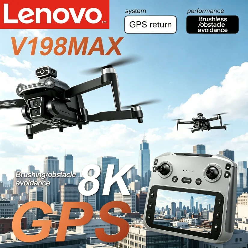 Lenovo V198MAX Drone 8K 4K Professional FPV Foldable Quadcopter Brushless Laser Obstacle Avoidance Optical Flow RC Drone
Lenovo V198MAX Drone 8K 4K Professional FPV Foldable Quadcopter Brushless Laser Obstacle Avoidance Optical Flow RC Drone