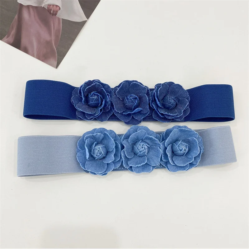 Denim flower female ornament seal with skirt blue elastic stretch thin belt versatile simplicity waist
Denim flower female ornament seal with skirt blue elastic stretch thin belt versatile simplicity waist