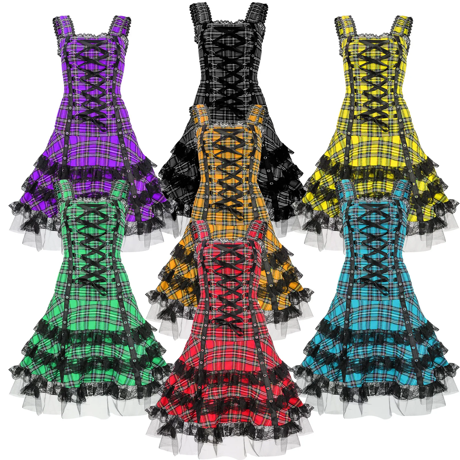 Summer European And American Fashion Sexy Women's Check Dress With Eyelet Lacing And Lace Hem, Sleeveless Short Dress
Summer European And American Fashion Sexy Women's Check Dress With Eyelet Lacing And Lace Hem, Sleeveless Short Dress