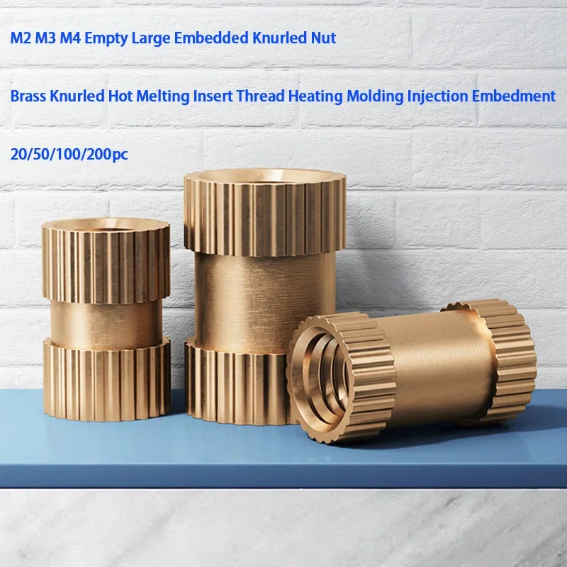 M2 M3 M4 Empty large embedded knurled nut Brass Knurled Hot Melting Insert Thread Heating Molding Injection Embedment 20/50pc
M2 M3 M4 Empty large embedded knurled nut Brass Knurled Hot Melting Insert Thread Heating Molding Injection Embedment 20/50pc