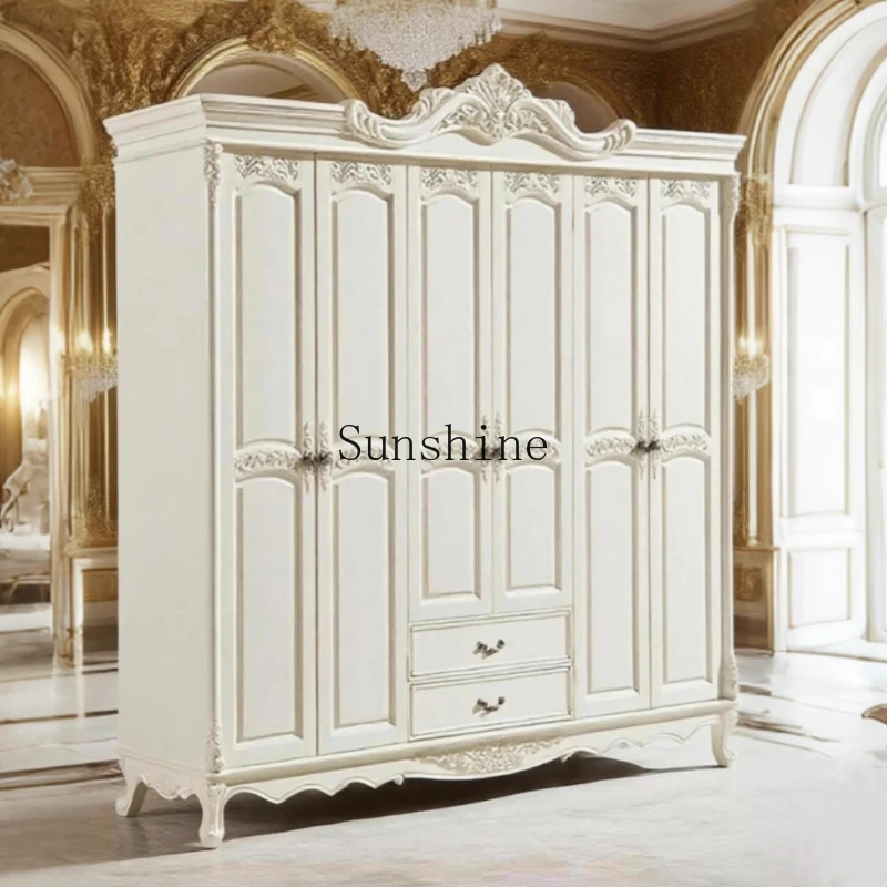 French all solid wood carving flower bedroom storage drawer large wardrobe
French all solid wood carving flower bedroom storage drawer large wardrobe